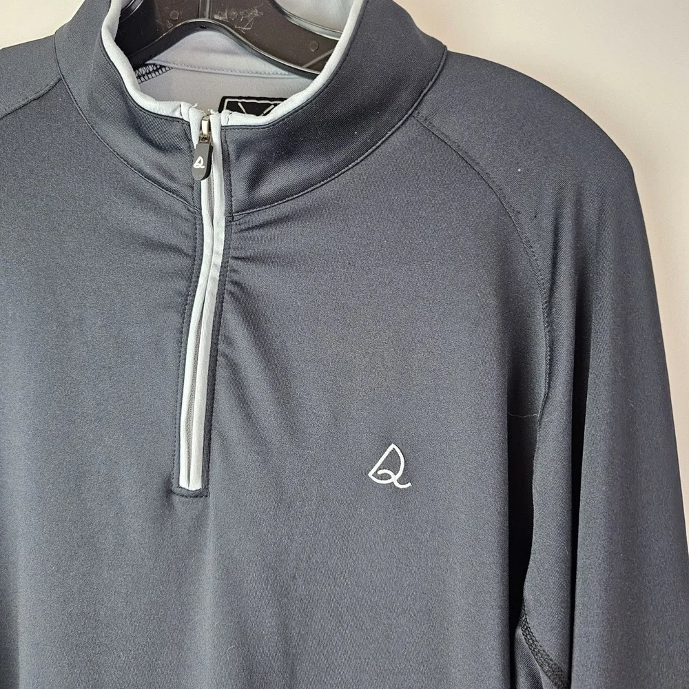 Deolax Pullover Large Mens Black Quarter‎ Zip Golf Performance Stretch Athletic